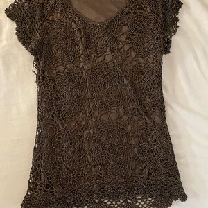 Elegant Brown Crochet Top